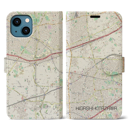 【東北沢（東京都）】地図柄iPhoneケース（手帳タイプ）ナチュラル・iPhone 13 用