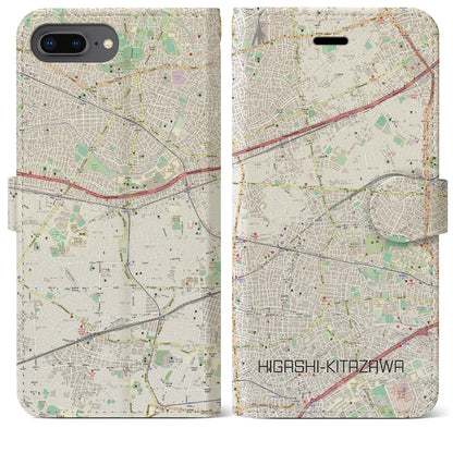 【東北沢（東京都）】地図柄iPhoneケース（手帳タイプ）ナチュラル・iPhone 8Plus /7Plus / 6sPlus / 6Plus 用