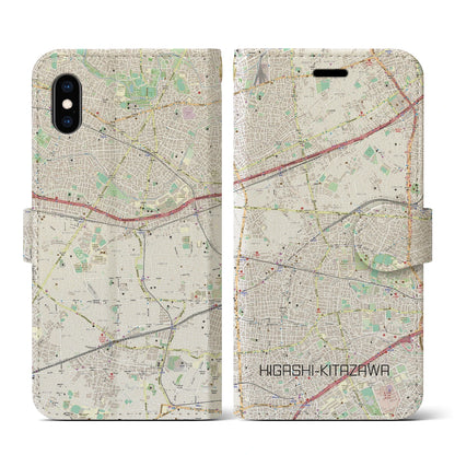 【東北沢（東京都）】地図柄iPhoneケース（手帳タイプ）ナチュラル・iPhone XS / X 用