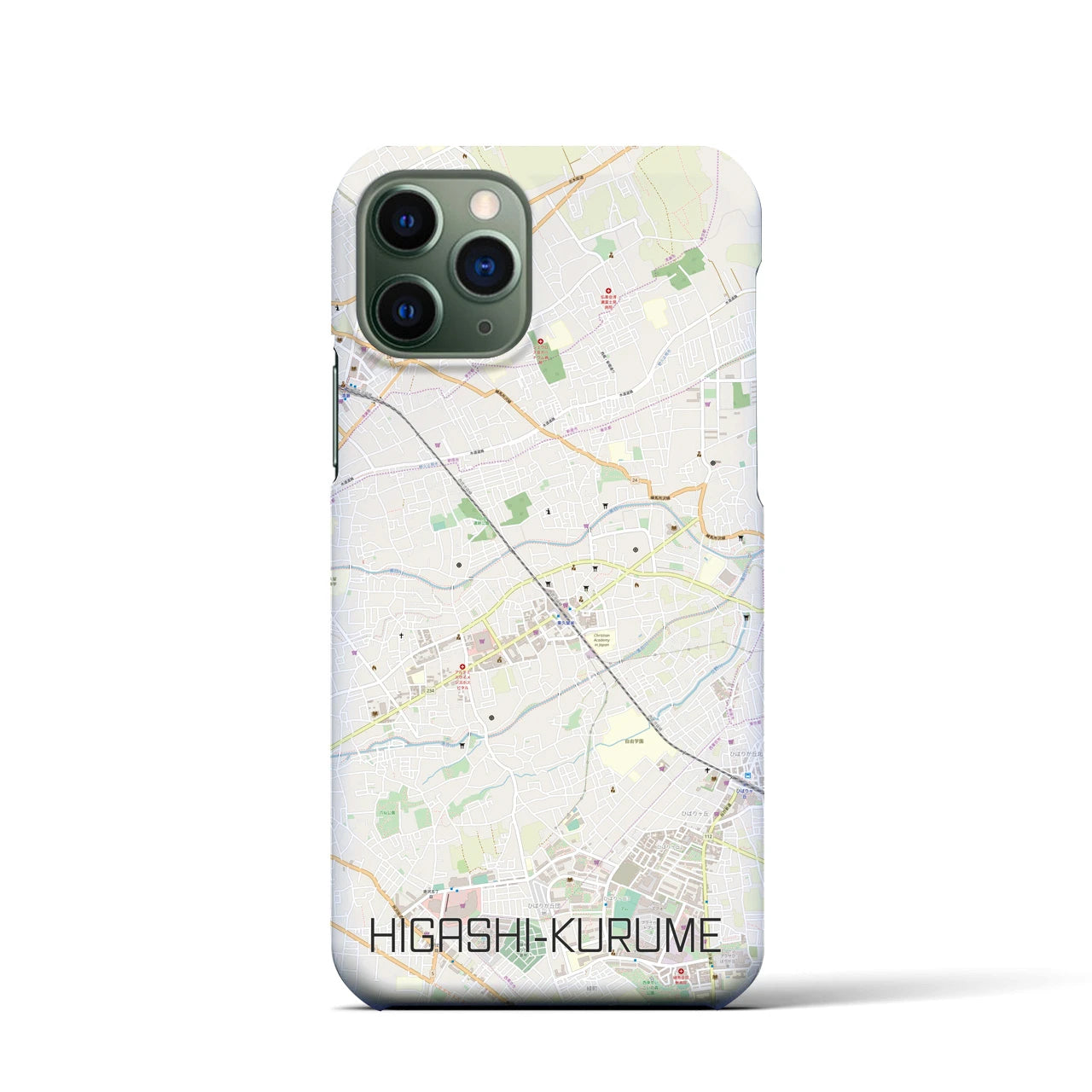 【東久留米】地図柄iPhoneケース（バックカバータイプ・ナチュラル）iPhone 11 Pro 用
