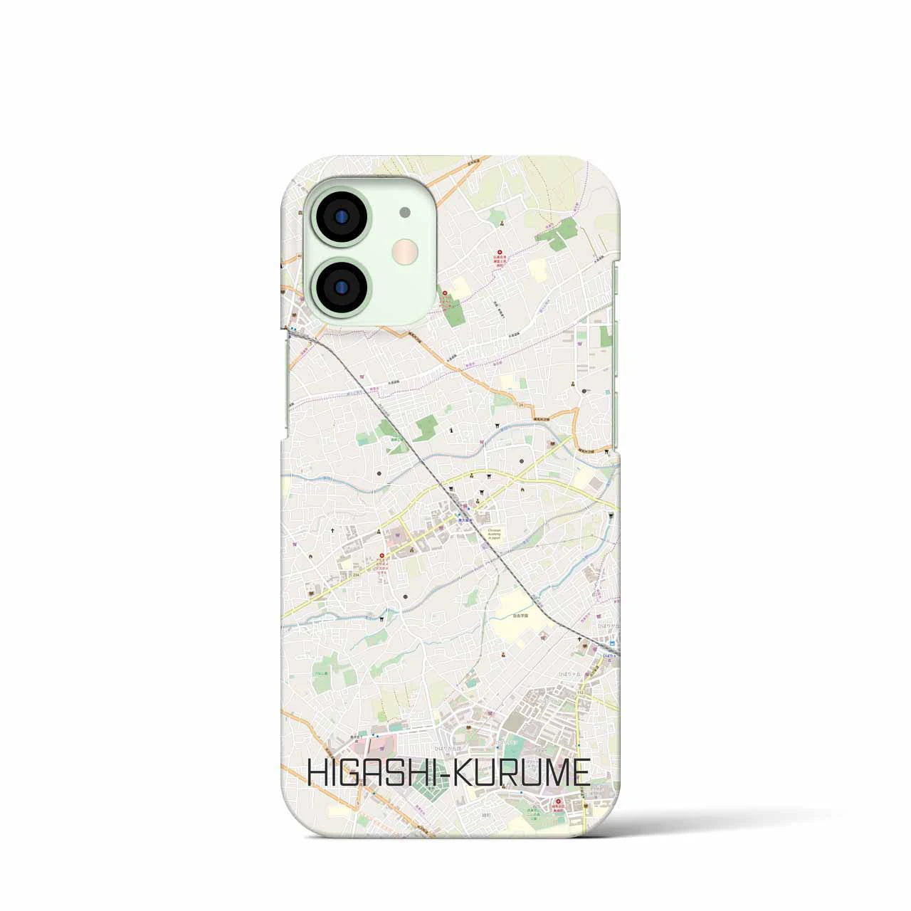 【東久留米】地図柄iPhoneケース（バックカバータイプ・ナチュラル）iPhone 12 mini 用