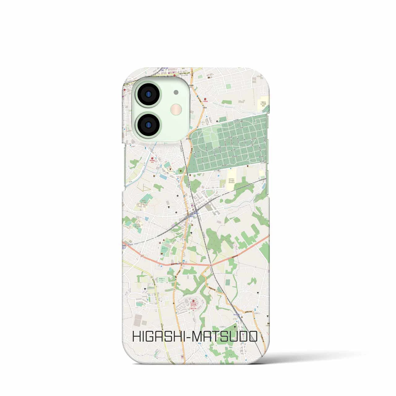 【東松戸】地図柄iPhoneケース（バックカバータイプ・ナチュラル）iPhone 12 mini 用