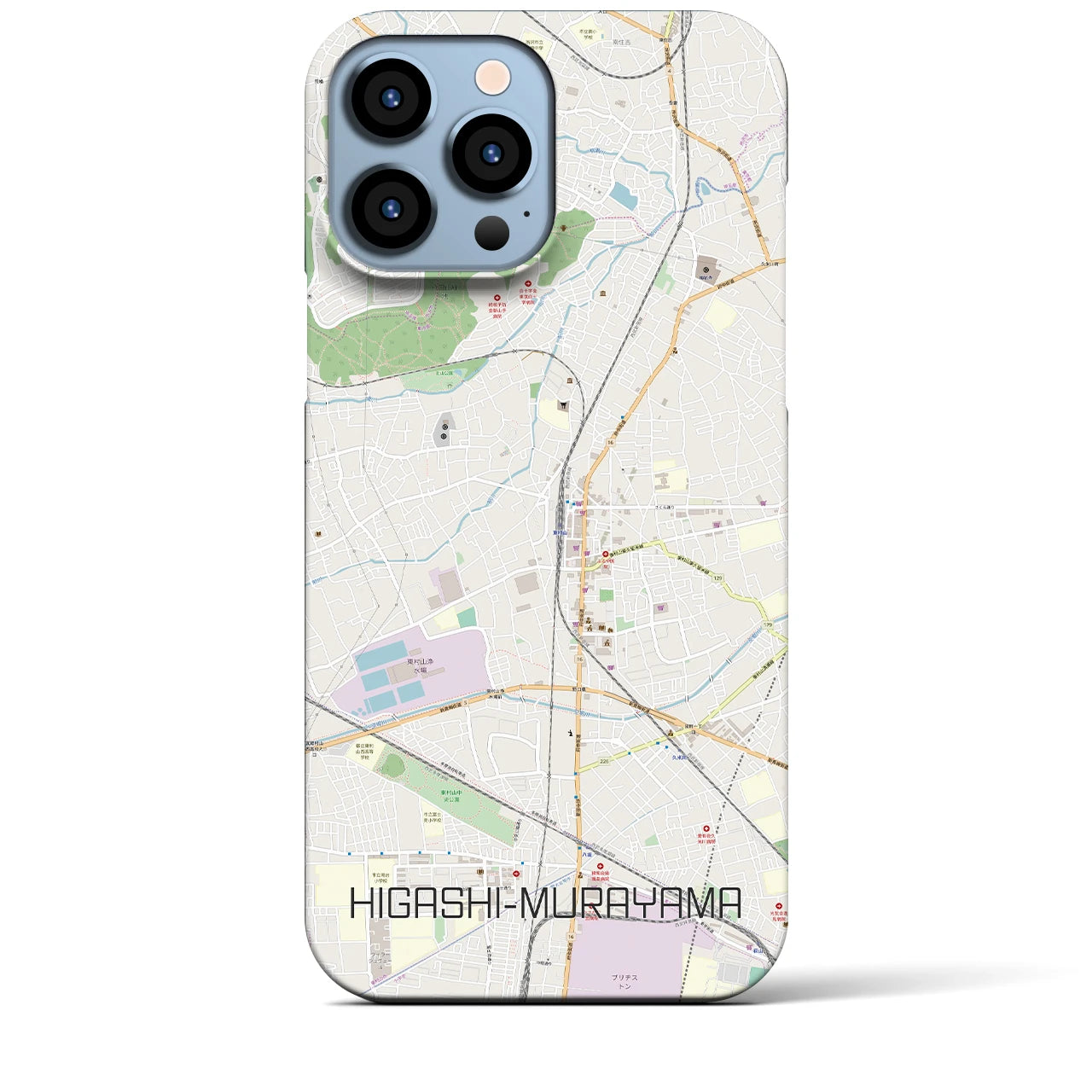 【東村山】地図柄iPhoneケース（バックカバータイプ・ナチュラル）iPhone 13 Pro Max 用