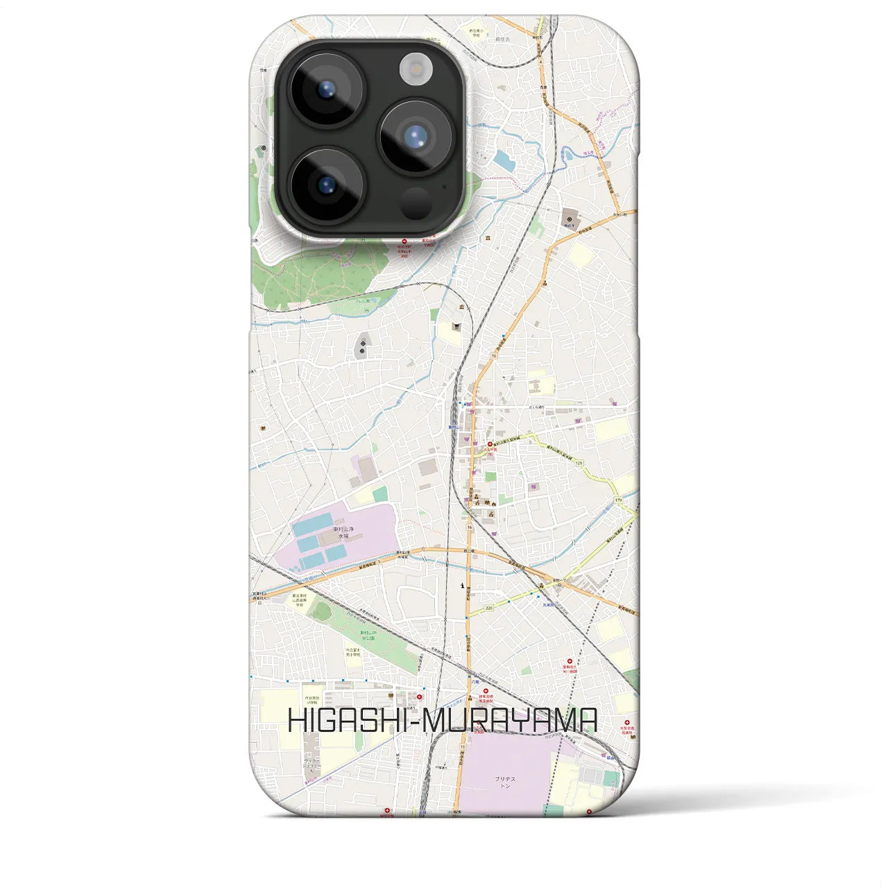 【東村山】地図柄iPhoneケース（バックカバータイプ・ナチュラル）iPhone 15 Pro Max 用