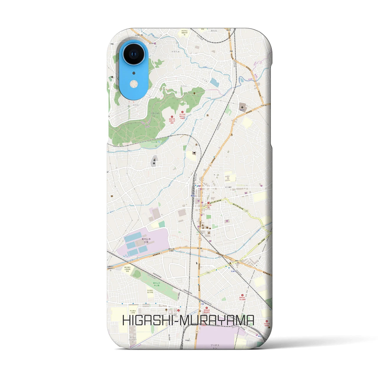 【東村山】地図柄iPhoneケース（バックカバータイプ・ナチュラル）iPhone XR 用