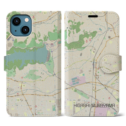 【東村山（東京都）】地図柄iPhoneケース（手帳タイプ）ナチュラル・iPhone 13 用