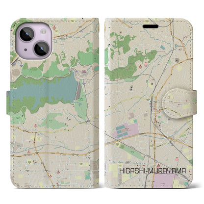 【東村山（東京都）】地図柄iPhoneケース（手帳タイプ）ナチュラル・iPhone 14 用