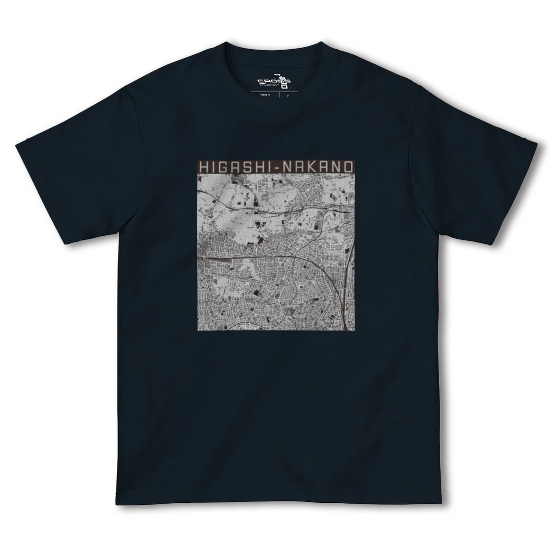 【東中野2（東京都）】地図柄ヘビーウェイトTシャツ