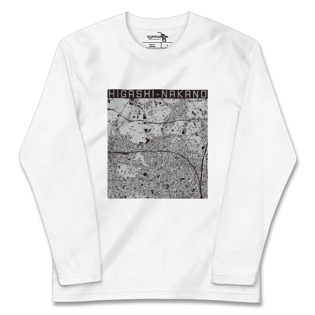 【東中野2(東京都)】地図柄ロングスリーブTシャツ