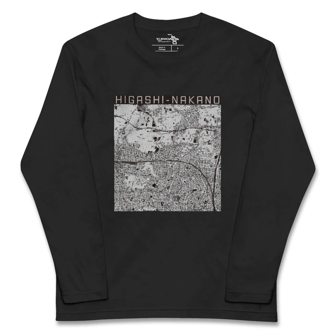 【東中野2(東京都)】地図柄ロングスリーブTシャツ