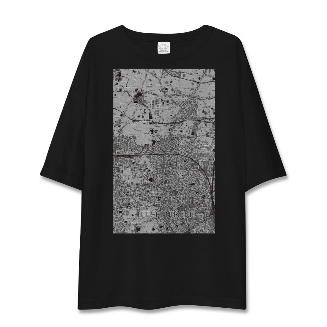 【東中野2(東京都)】地図柄ビッグシルエットTシャツ