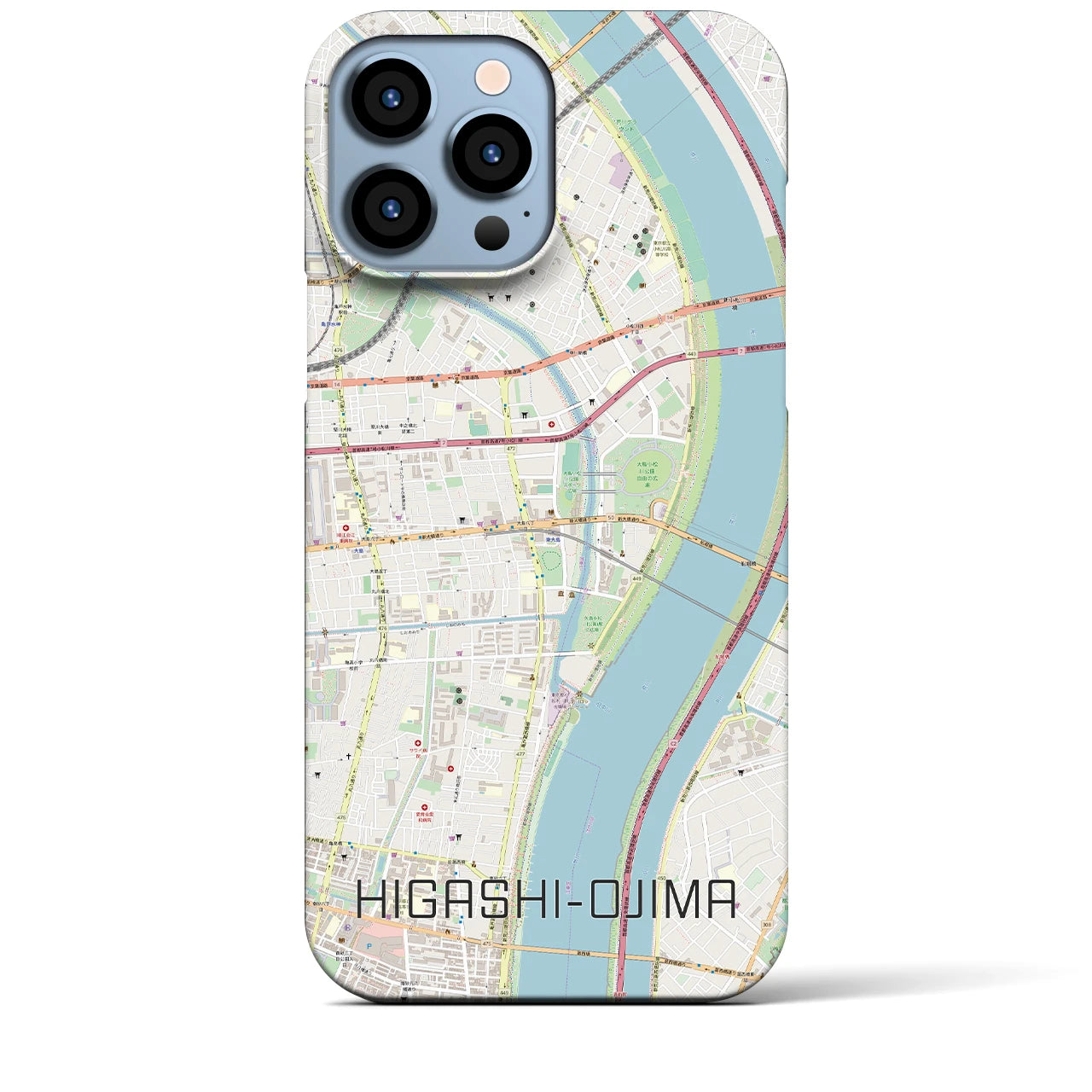【東大島】地図柄iPhoneケース（バックカバータイプ・ナチュラル）iPhone 13 Pro Max 用