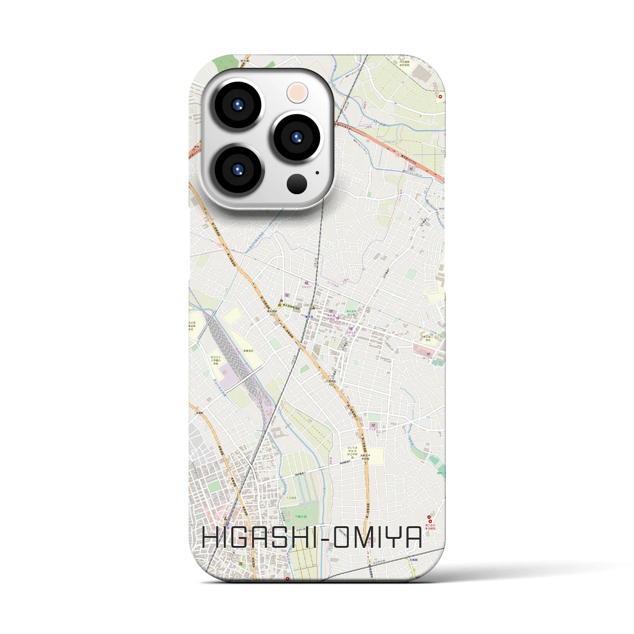 【東大宮】地図柄iPhoneケース（バックカバータイプ・ナチュラル）iPhone 13 Pro 用