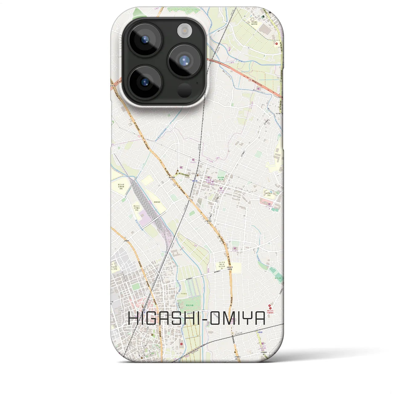 【東大宮】地図柄iPhoneケース（バックカバータイプ・ナチュラル）iPhone 15 Pro Max 用