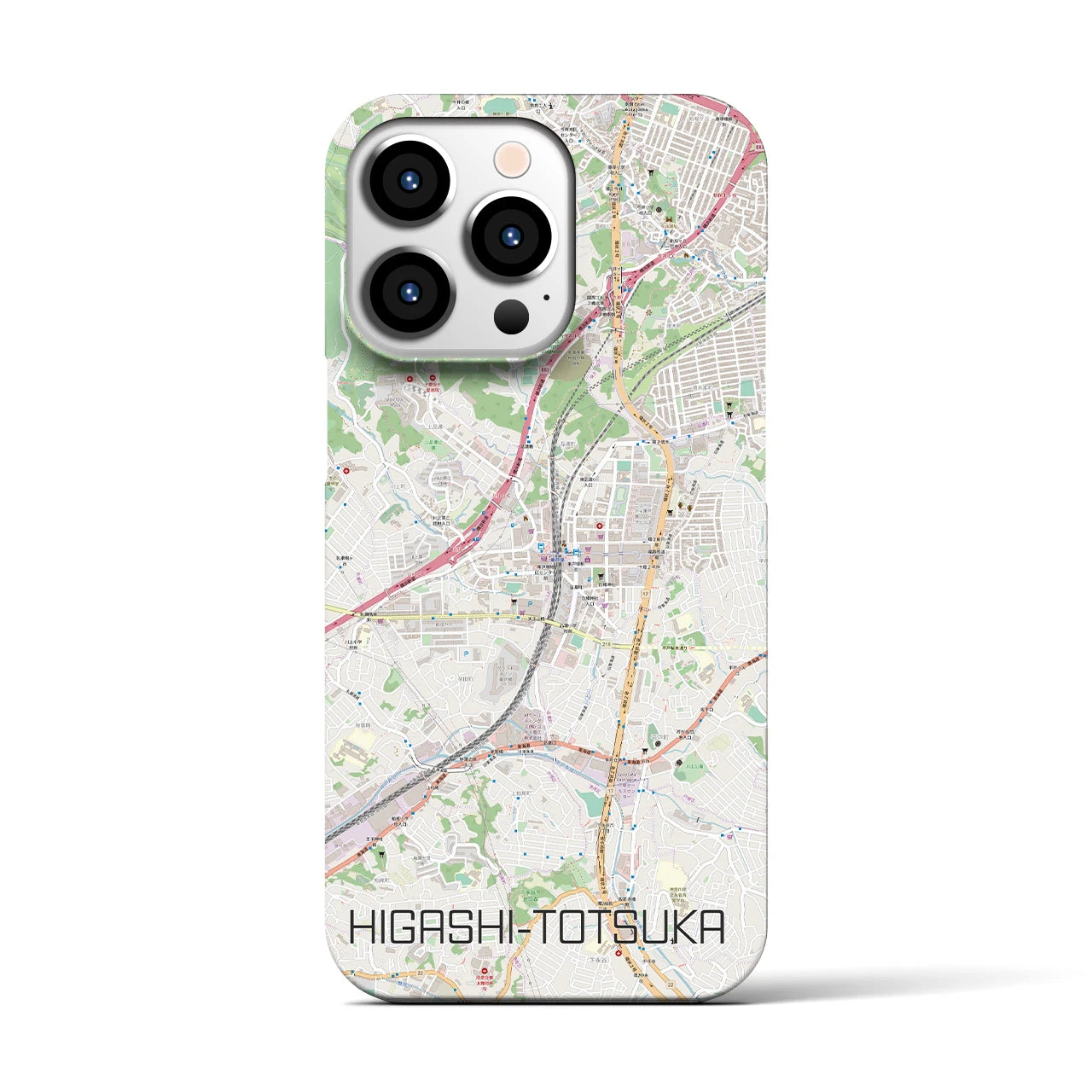 【東戸塚】地図柄iPhoneケース（バックカバータイプ・ナチュラル）iPhone 13 Pro 用