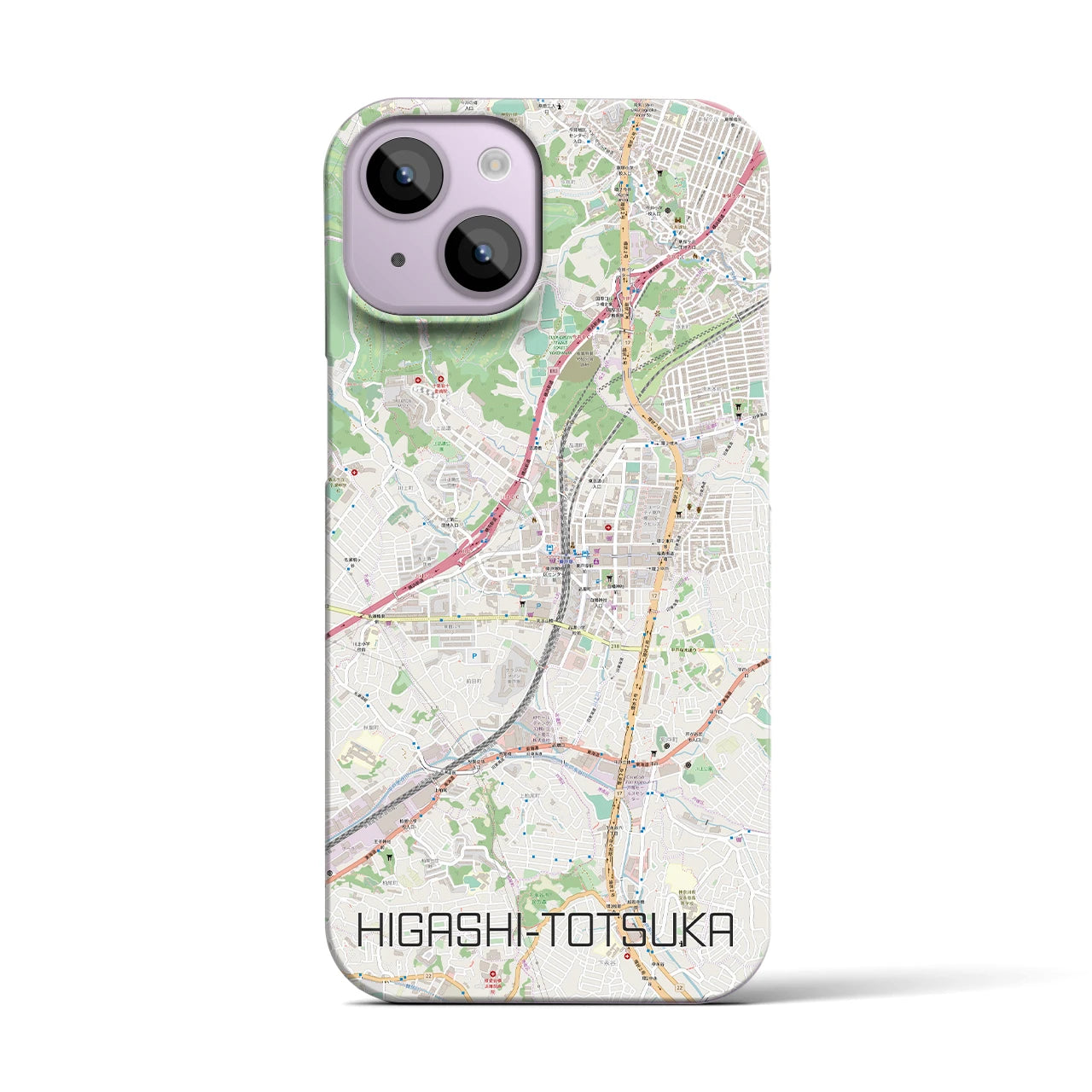 【東戸塚】地図柄iPhoneケース（バックカバータイプ・ナチュラル）iPhone 14 用