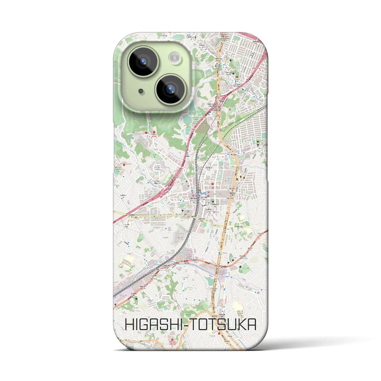 【東戸塚】地図柄iPhoneケース（バックカバータイプ・ナチュラル）iPhone 15 用