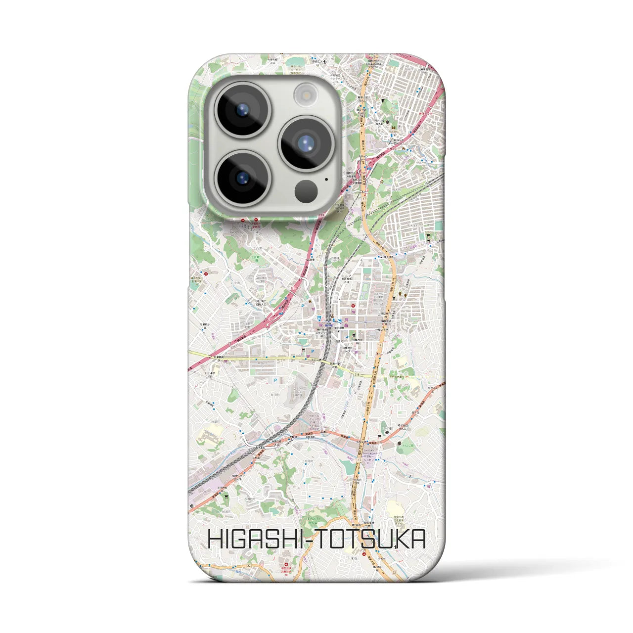 【東戸塚】地図柄iPhoneケース（バックカバータイプ・ナチュラル）iPhone 15 Pro 用