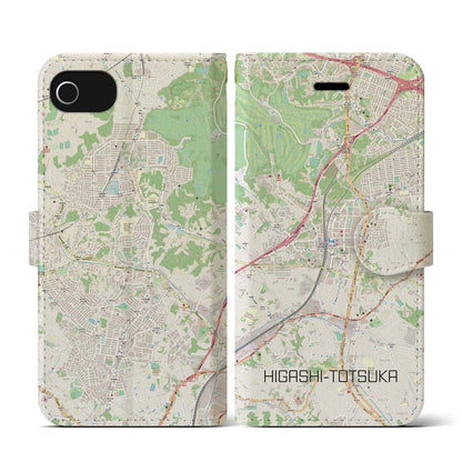 【東戸塚（神奈川県）】地図柄iPhoneケース（手帳タイプ）ナチュラル・iPhone SE（第3 / 第2世代） / 8 / 7 / 6s / 6 用