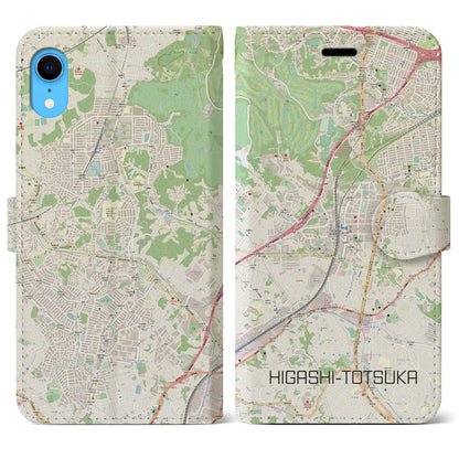 【東戸塚（神奈川県）】地図柄iPhoneケース（手帳タイプ）ナチュラル・iPhone XR 用