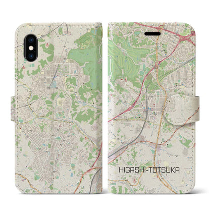 【東戸塚（神奈川県）】地図柄iPhoneケース（手帳タイプ）ナチュラル・iPhone XS / X 用