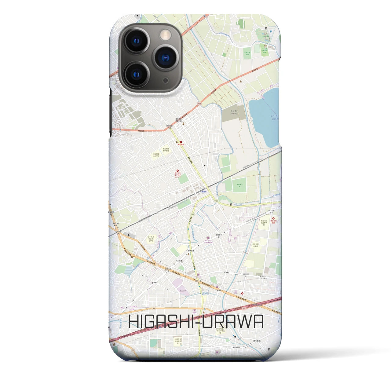 【東浦和】地図柄iPhoneケース（バックカバータイプ・ナチュラル）iPhone 11 Pro Max 用