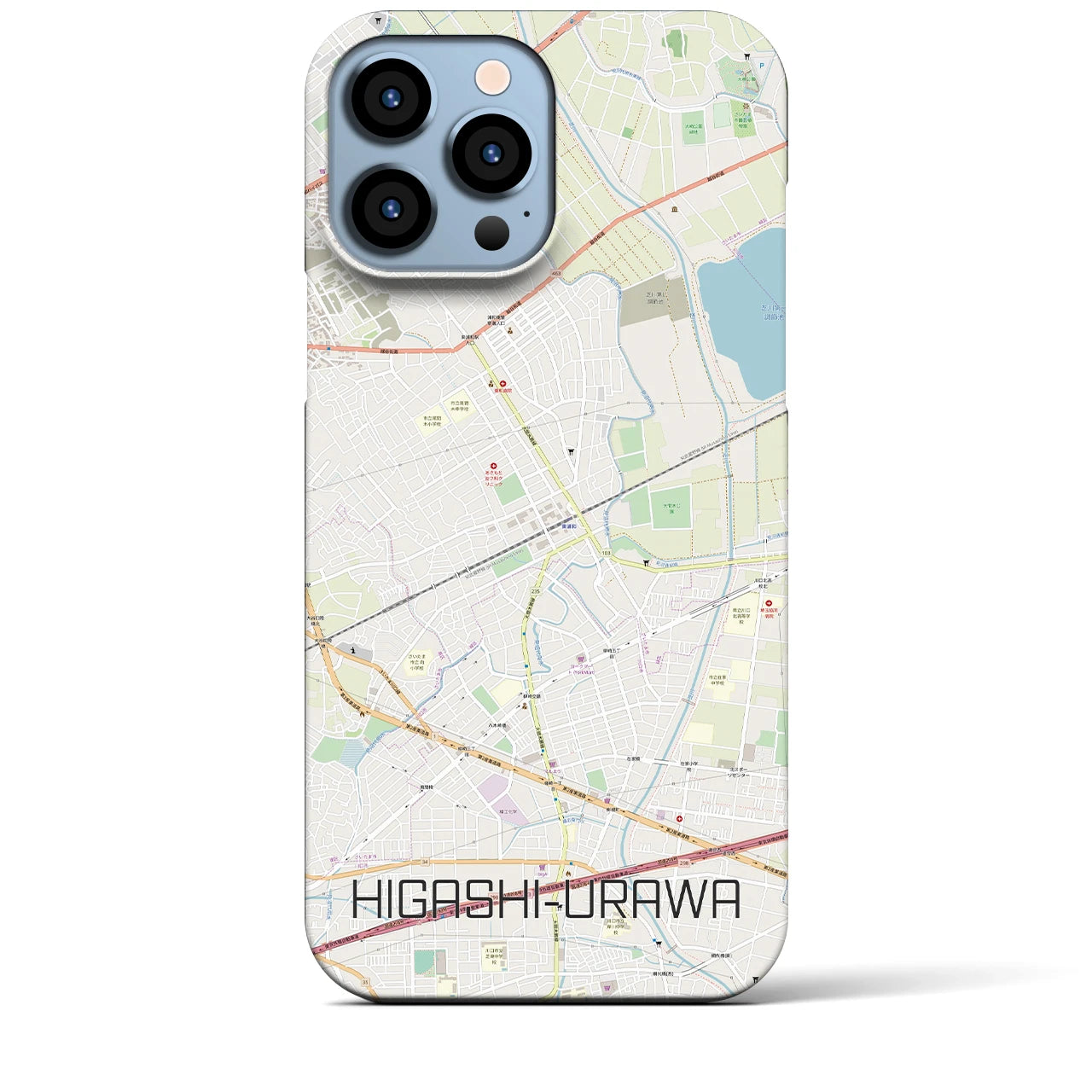 【東浦和】地図柄iPhoneケース（バックカバータイプ・ナチュラル）iPhone 13 Pro Max 用