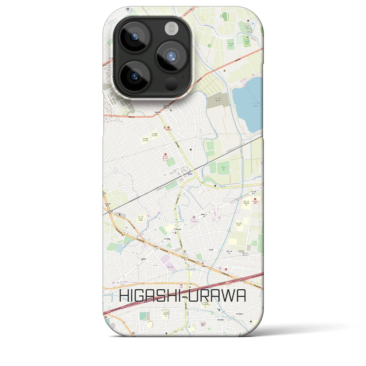 【東浦和】地図柄iPhoneケース（バックカバータイプ・ナチュラル）iPhone 15 Pro Max 用