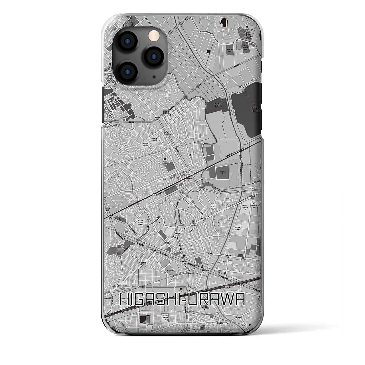【東浦和】地図柄iPhoneケース（クリアタイプ・モノトーン）iPhone 11 Pro Max 用