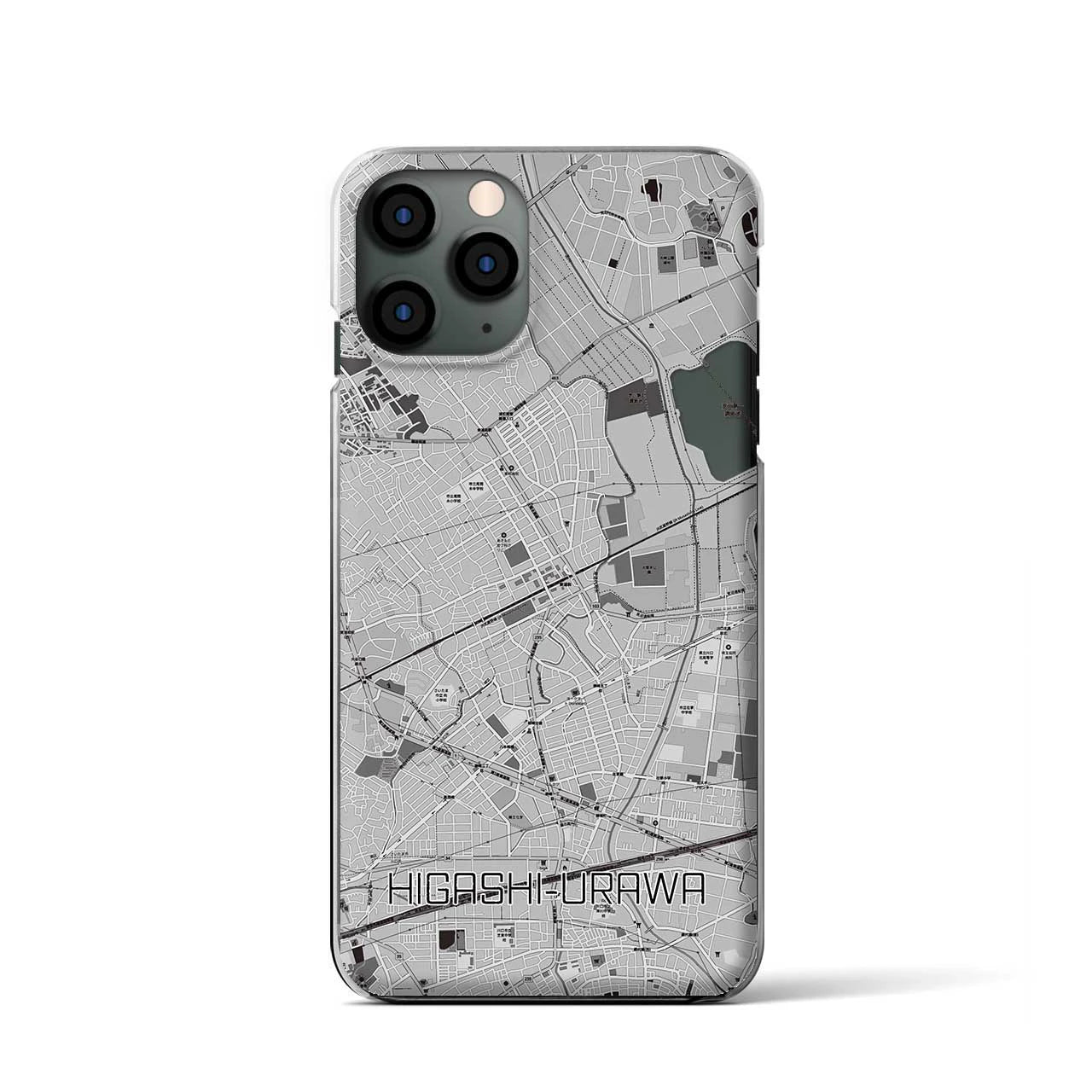 【東浦和】地図柄iPhoneケース（クリアタイプ・モノトーン）iPhone 11 Pro 用