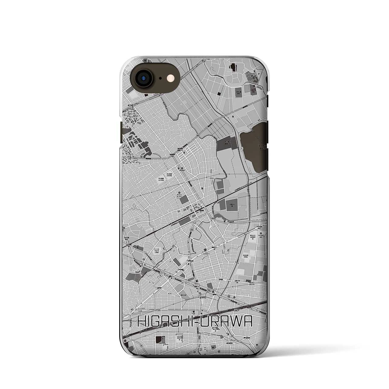 【東浦和】地図柄iPhoneケース（クリアタイプ・モノトーン）iPhone SE（第3 / 第2世代） / 8 / 7 / 6s / 6 用
