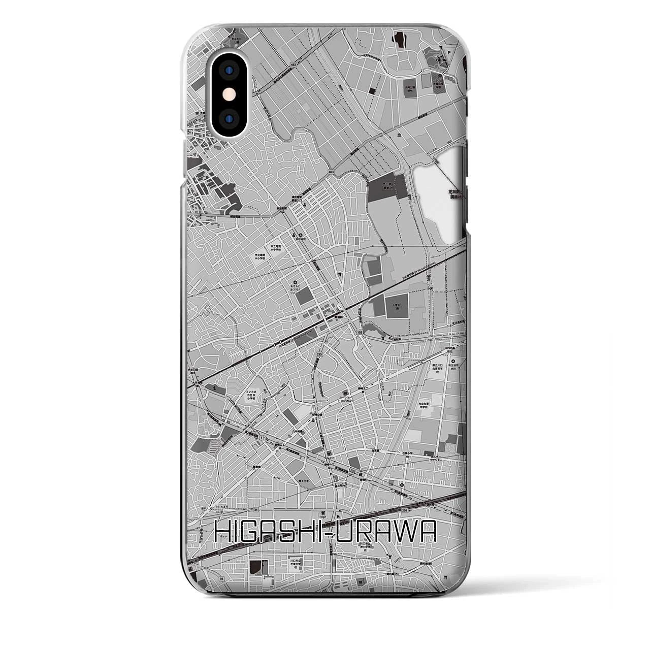 【東浦和】地図柄iPhoneケース（クリアタイプ・モノトーン）iPhone XS Max 用