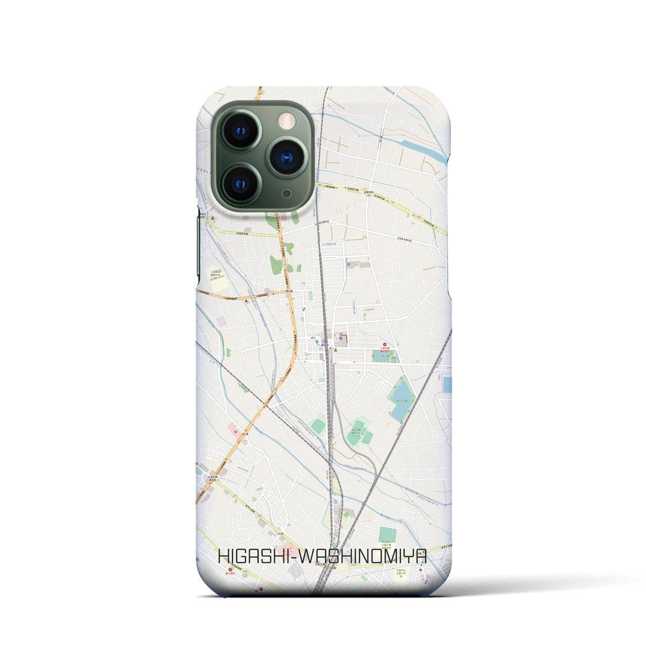 【東鷲宮】地図柄iPhoneケース（バックカバータイプ・ナチュラル）iPhone 11 Pro 用