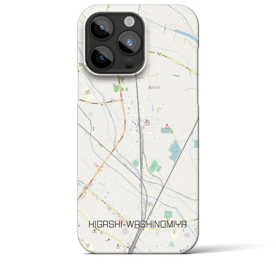 【東鷲宮】地図柄iPhoneケース（バックカバータイプ・ナチュラル）iPhone 15 Pro Max 用