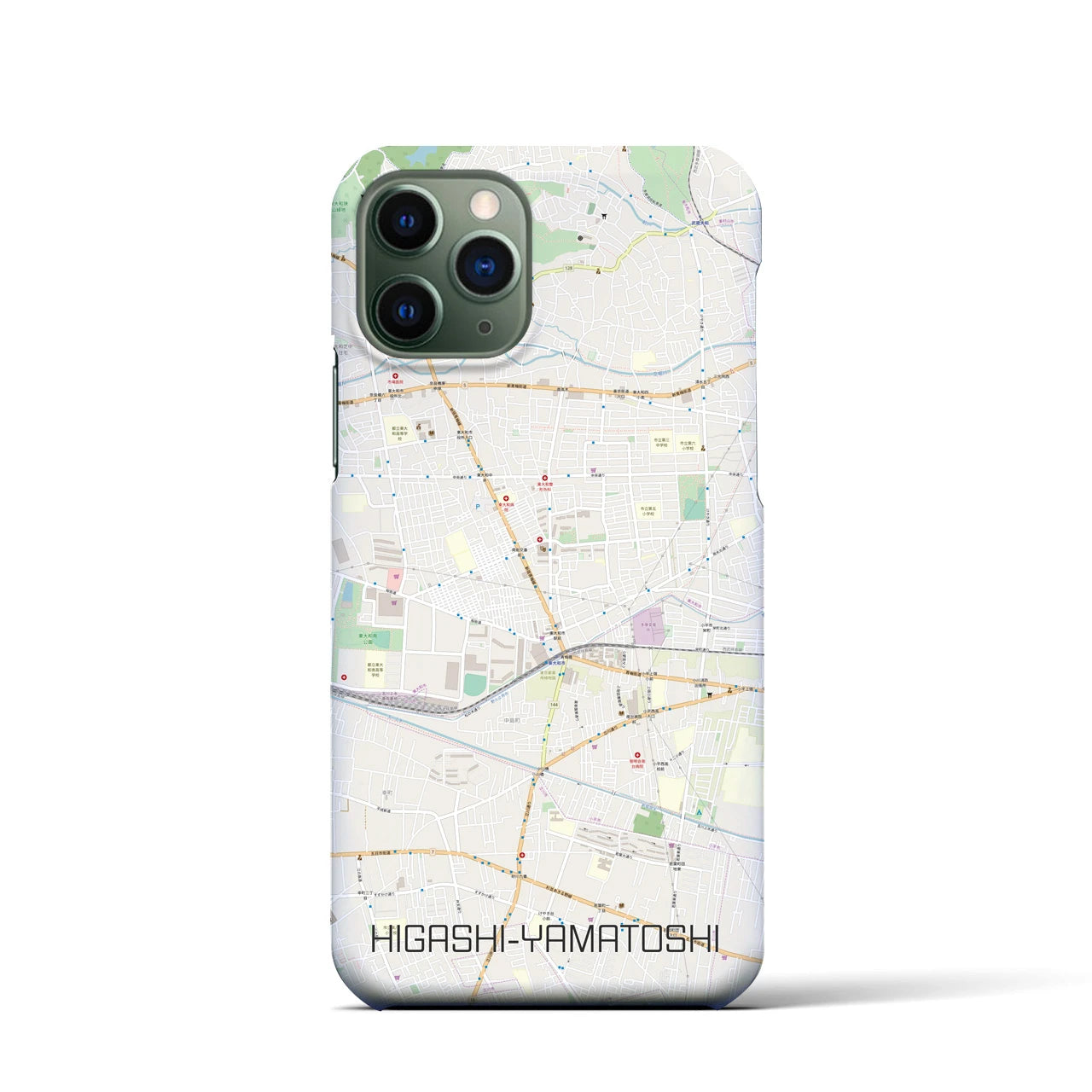 【東大和市】地図柄iPhoneケース（バックカバータイプ・ナチュラル）iPhone 11 Pro 用