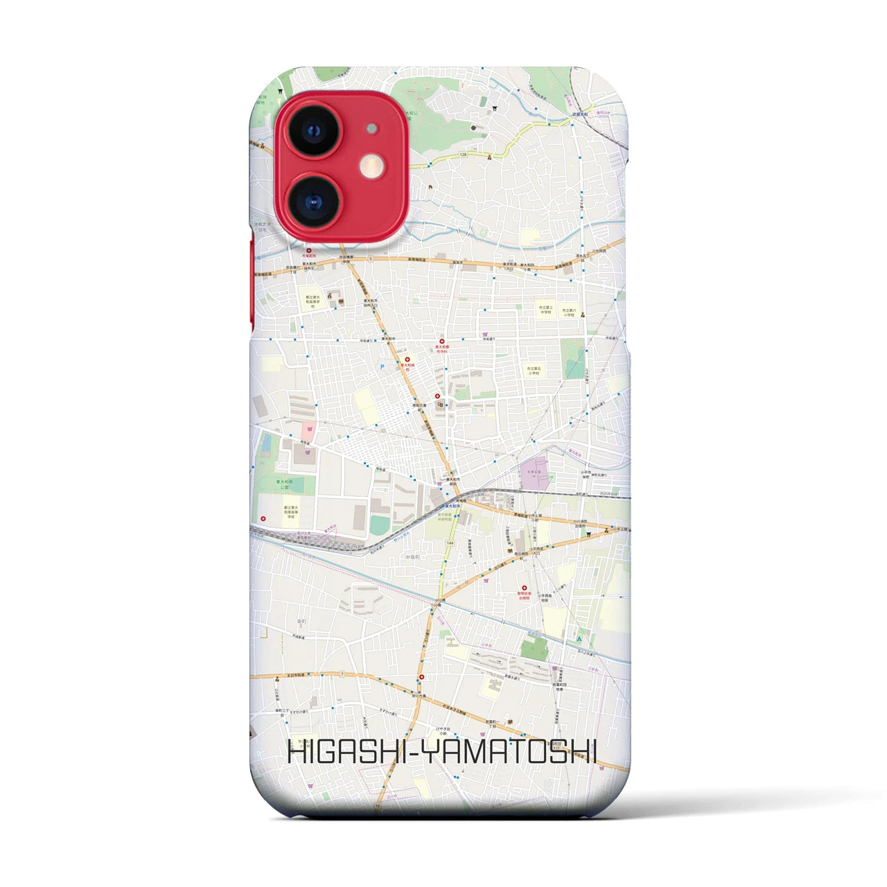 【東大和市】地図柄iPhoneケース（バックカバータイプ・ナチュラル）iPhone 11 用