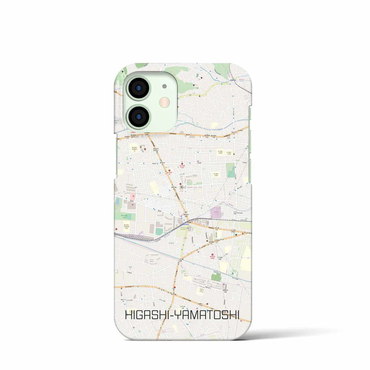 【東大和市】地図柄iPhoneケース（バックカバータイプ・ナチュラル）iPhone 12 mini 用
