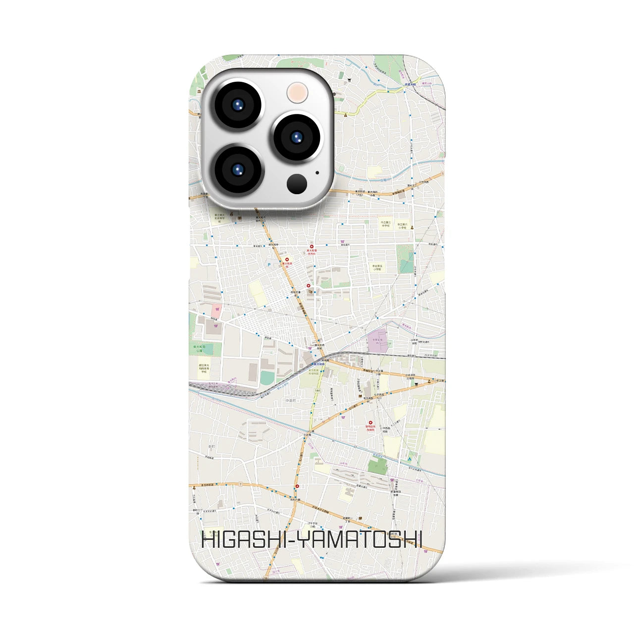 【東大和市】地図柄iPhoneケース（バックカバータイプ・ナチュラル）iPhone 13 Pro 用