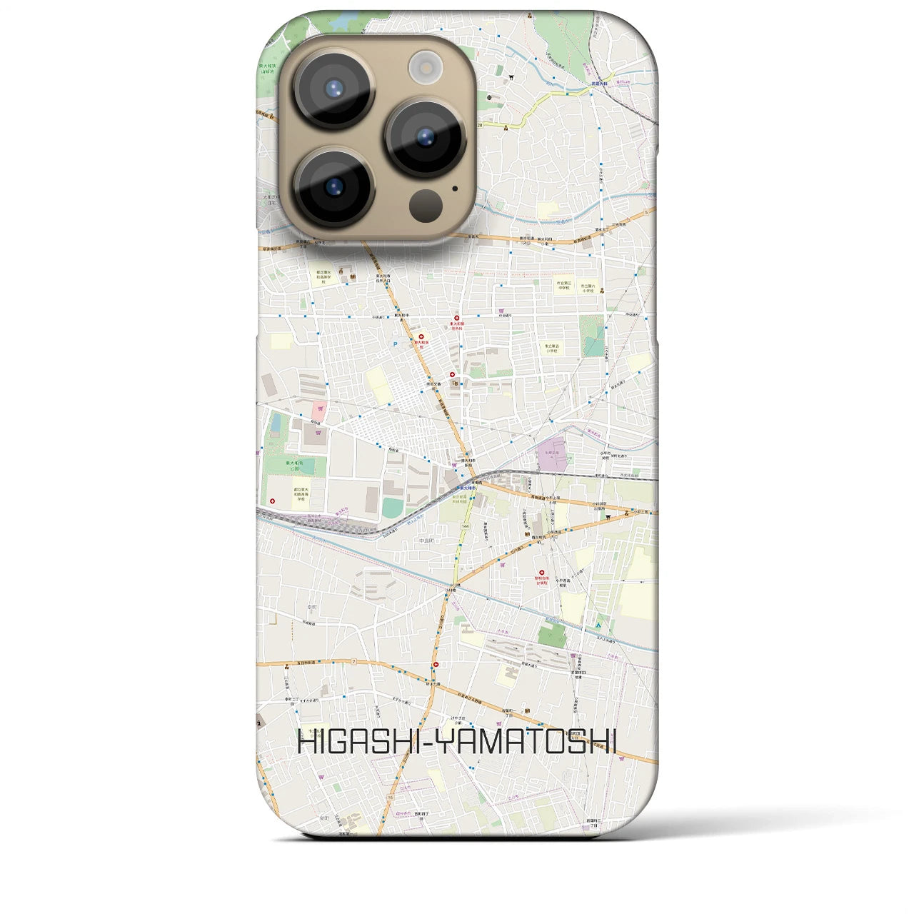 【東大和市】地図柄iPhoneケース（バックカバータイプ・ナチュラル）iPhone 14 Pro Max 用