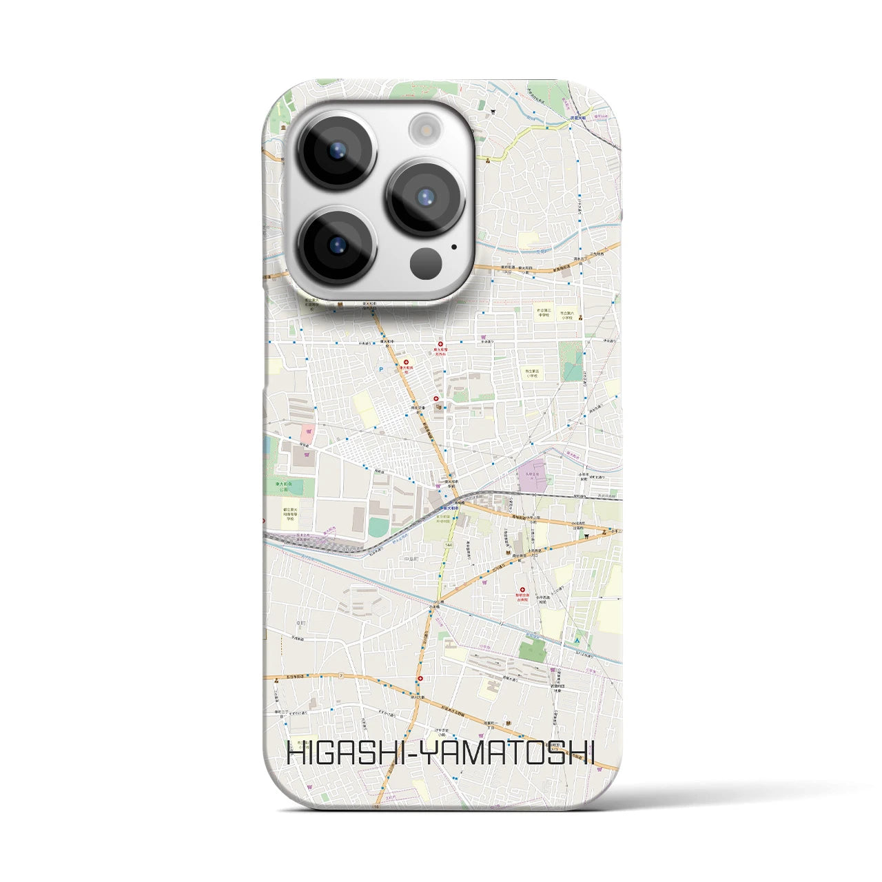 【東大和市】地図柄iPhoneケース（バックカバータイプ・ナチュラル）iPhone 14 Pro 用