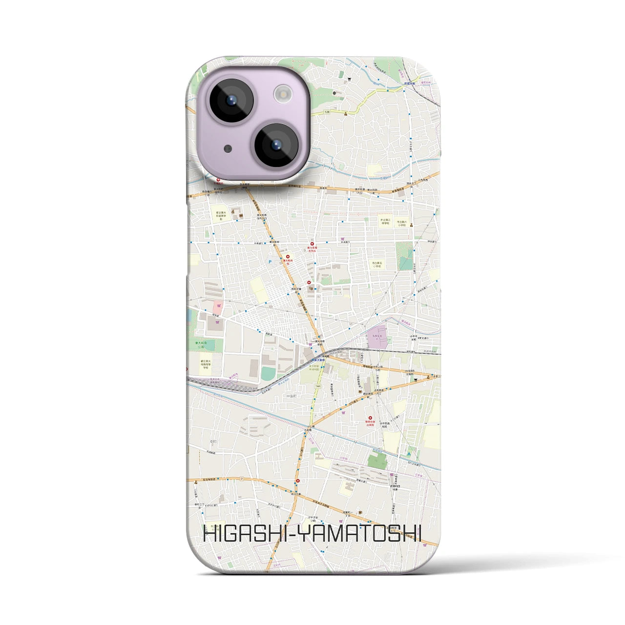 【東大和市】地図柄iPhoneケース（バックカバータイプ・ナチュラル）iPhone 14 用