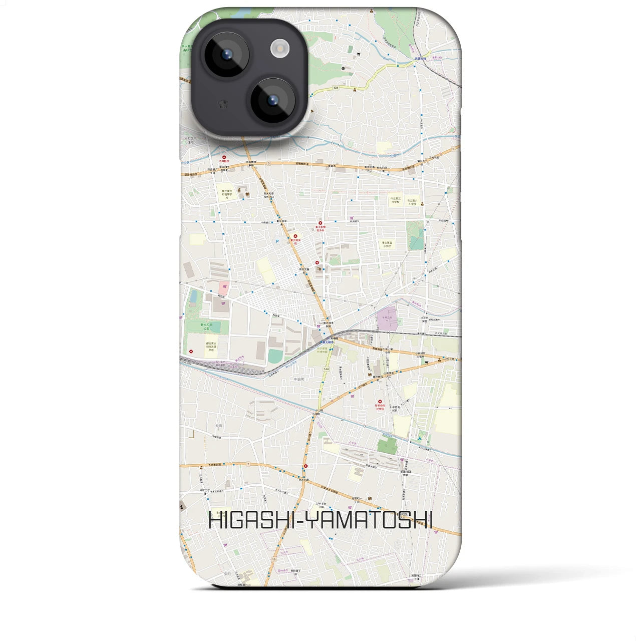 【東大和市】地図柄iPhoneケース（バックカバータイプ・ナチュラル）iPhone 14 Plus 用