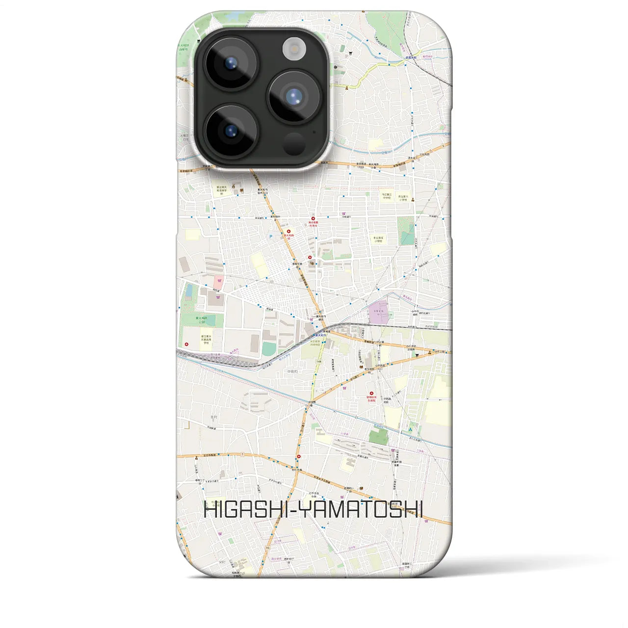 【東大和市】地図柄iPhoneケース（バックカバータイプ・ナチュラル）iPhone 15 Pro Max 用