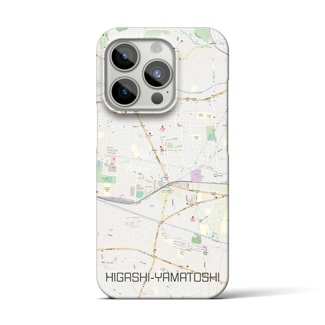 【東大和市】地図柄iPhoneケース（バックカバータイプ・ナチュラル）iPhone 15 Pro 用