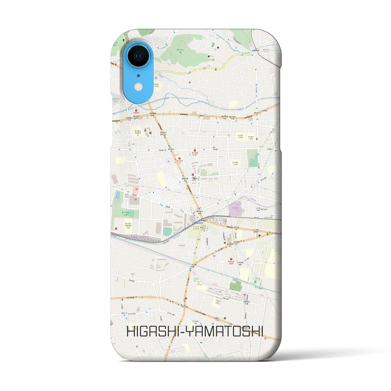 【東大和市】地図柄iPhoneケース（バックカバータイプ・ナチュラル）iPhone XR 用