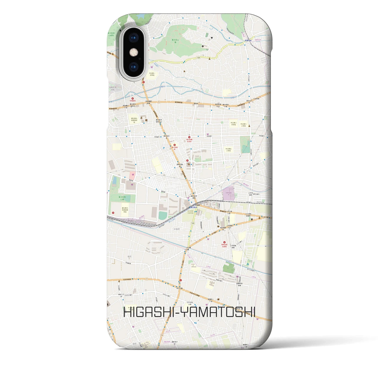 【東大和市】地図柄iPhoneケース（バックカバータイプ・ナチュラル）iPhone XS Max 用