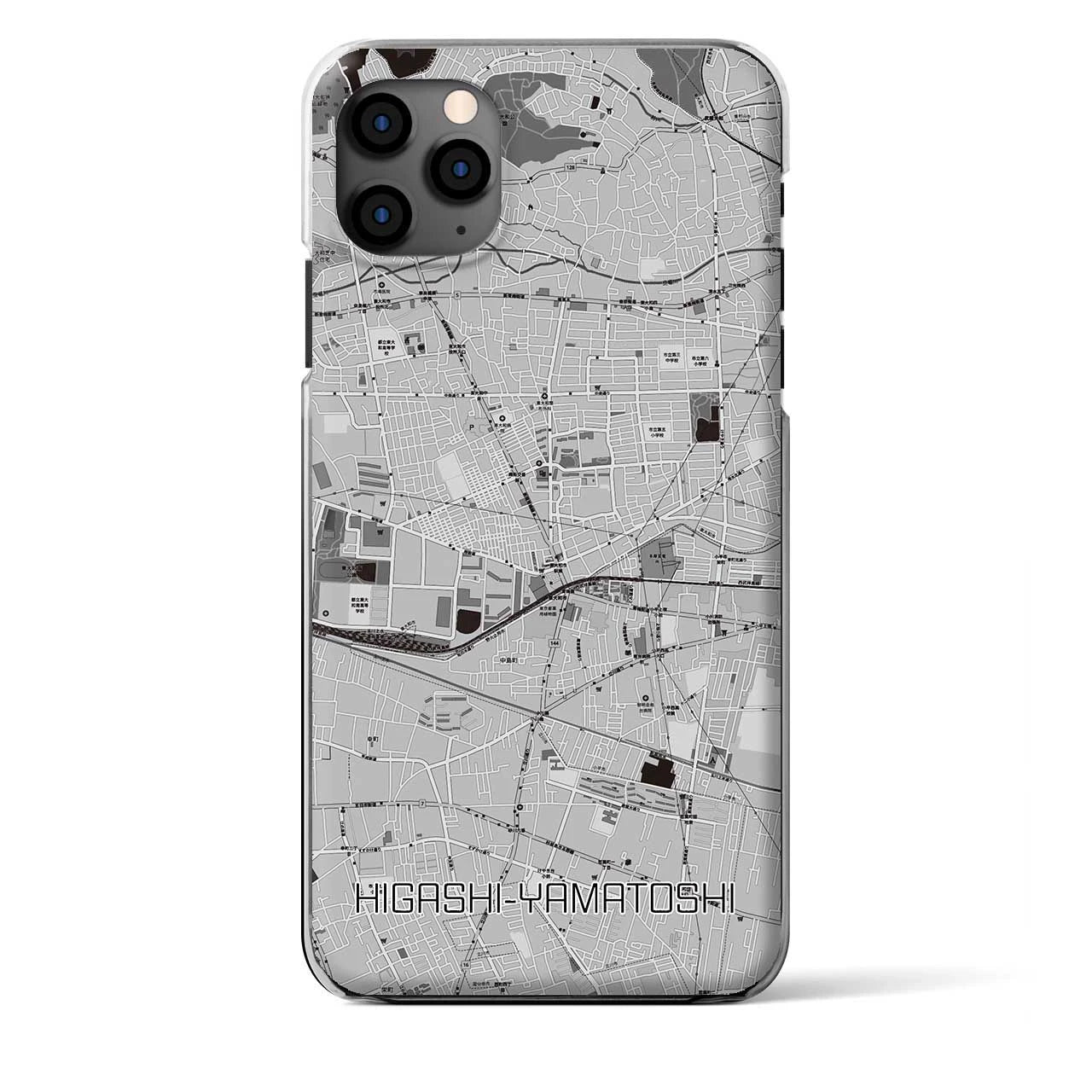 【東大和市】地図柄iPhoneケース（クリアタイプ・モノトーン）iPhone 11 Pro Max 用