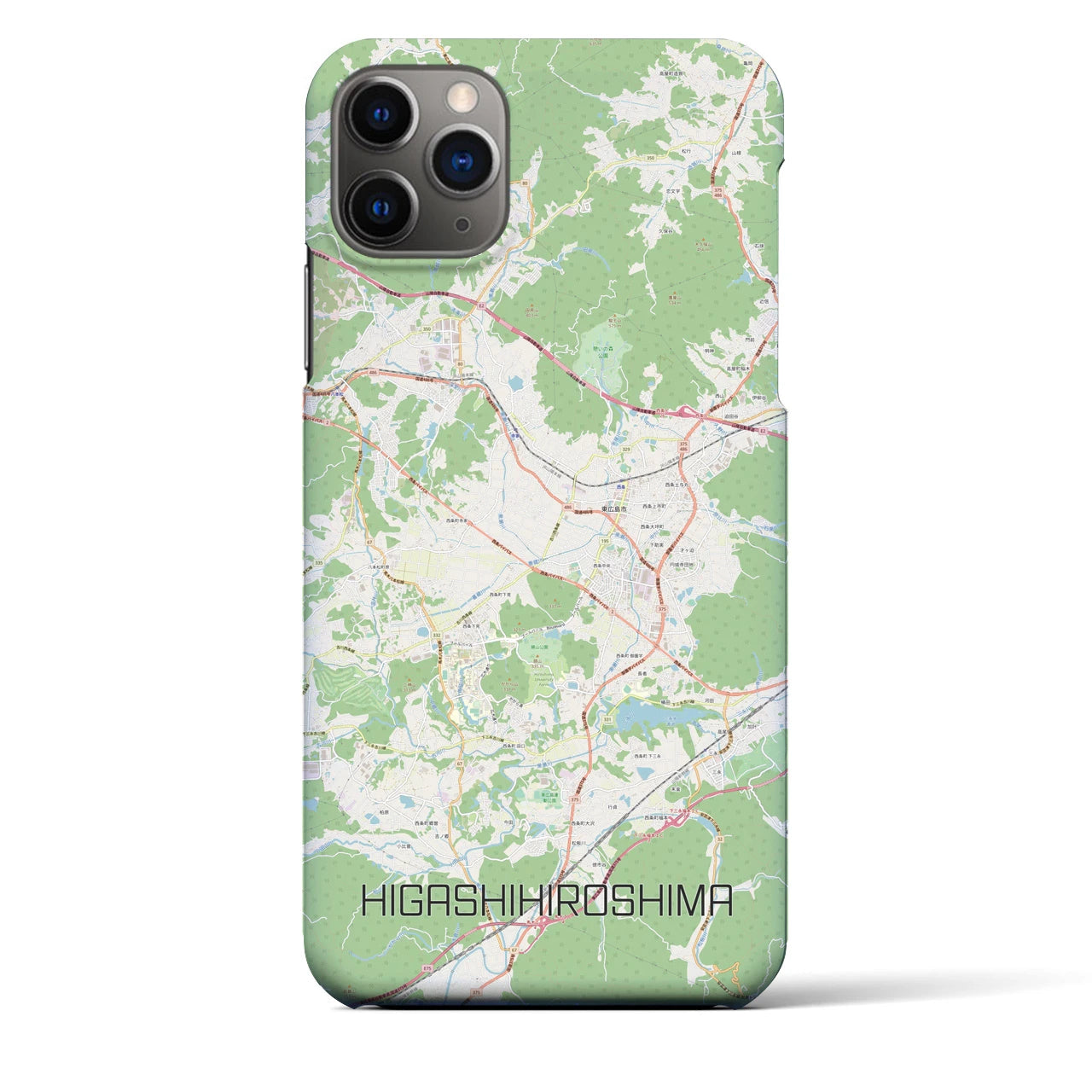 【東広島】地図柄iPhoneケース（バックカバータイプ・ナチュラル）iPhone 11 Pro Max 用