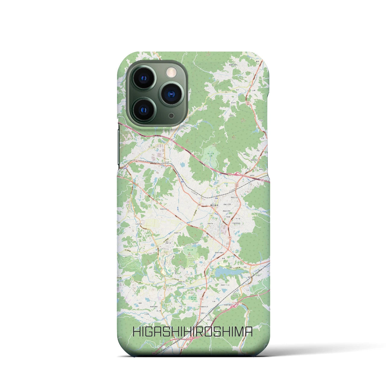 【東広島】地図柄iPhoneケース（バックカバータイプ・ナチュラル）iPhone 11 Pro 用