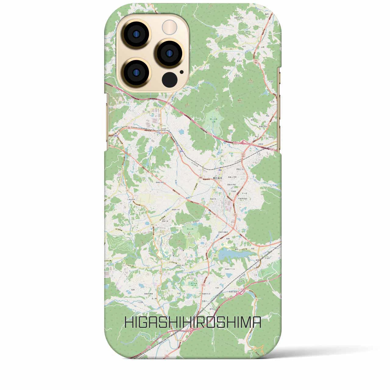 【東広島】地図柄iPhoneケース（バックカバータイプ・ナチュラル）iPhone 12 Pro Max 用